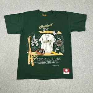VTG Oakland Athletics Nutmeg Tshirt Green Men Size Medium Single Stitch 1991 USA